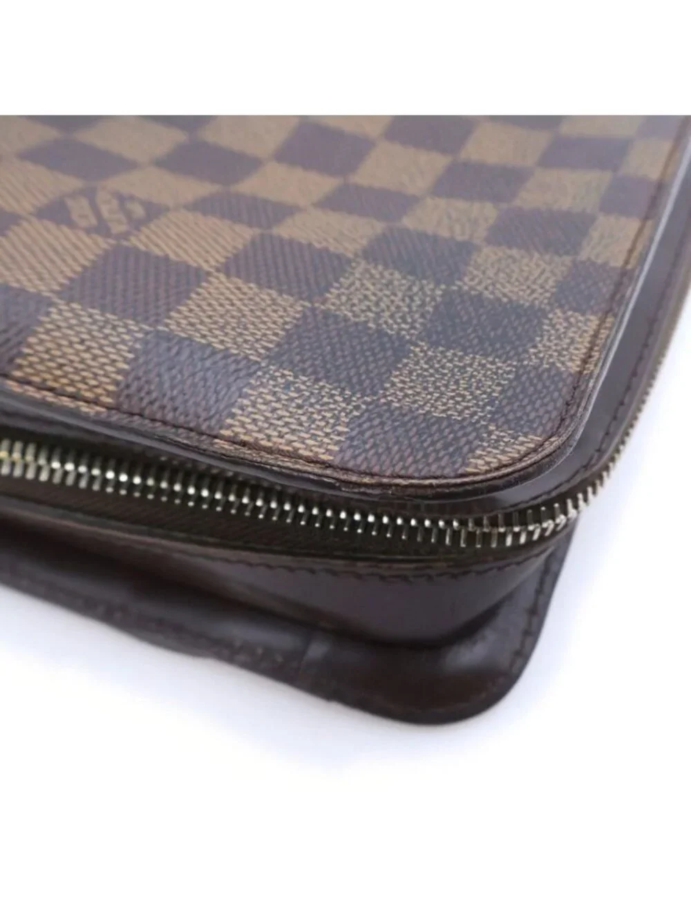 Louis Vuitton Damier Saint Second Case Pouch Brown Leather - Picture 4 of 6